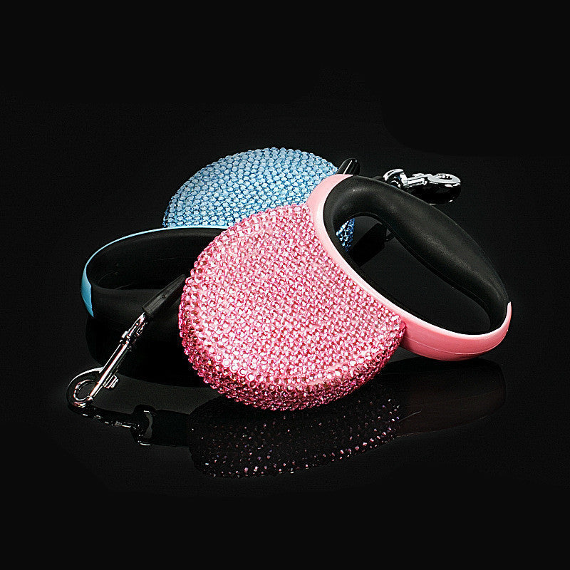 Diamond-studded New Pet Tractor Traction Belt Automatic Telescopic Rope null