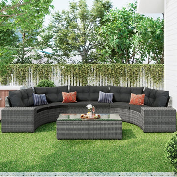 7-Piece Outdoor Wicker Sectional Sofa Set