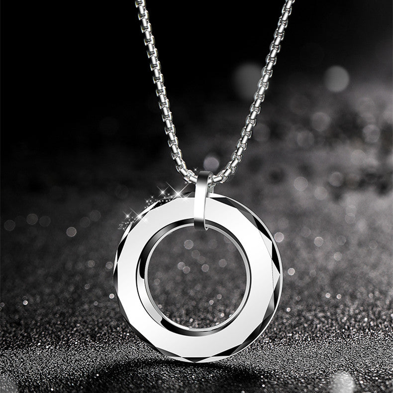Gold tungsten men's necklace featuring trendy hip-hop style jewelry with a sleek, polished finish.