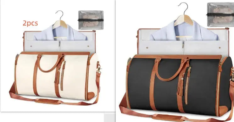 Large Capacity Travel Duffle Bag Women's Handbag Folding Suit Bag Waterproof Clothes Totes null