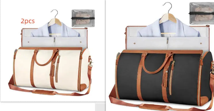Large Capacity Travel Duffle Bag Women's Handbag Folding Suit Bag Waterproof Clothes Totes null