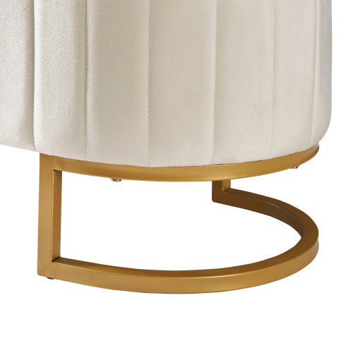 Luxury Tufted Ottoman Bench with Gold C-Frame Base - Morderncharm store
