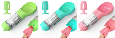 Pet Water Bottle Feeder Bowl Garbage Bag Storage Portable Pet Outdoor Travel 3 In 1 Dog Water Bottle null