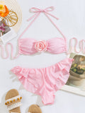 Women's Fashion Three-dimensional Flower Swimsuit Bikini null