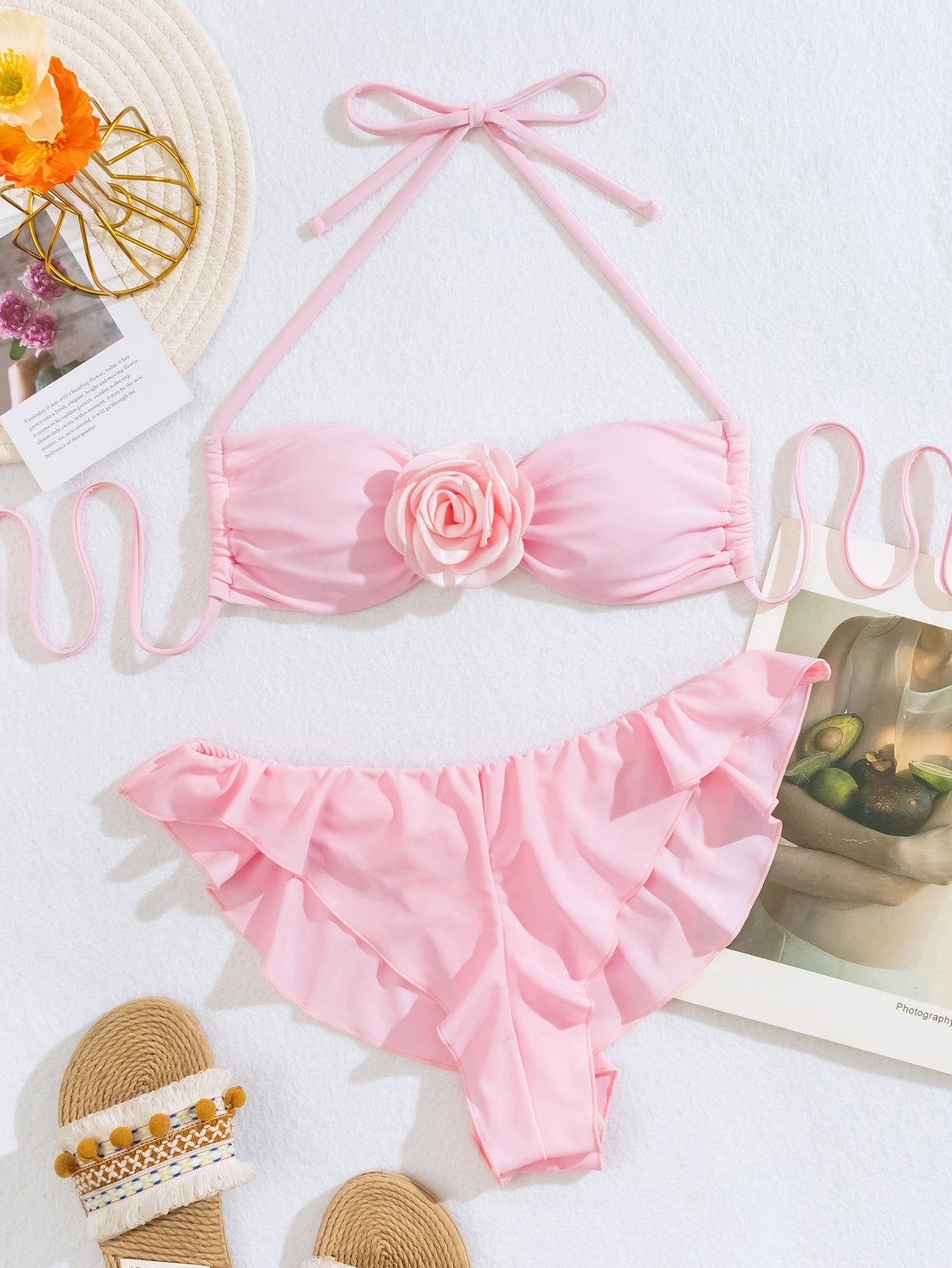 Women's Fashion Three-dimensional Flower Swimsuit Bikini null