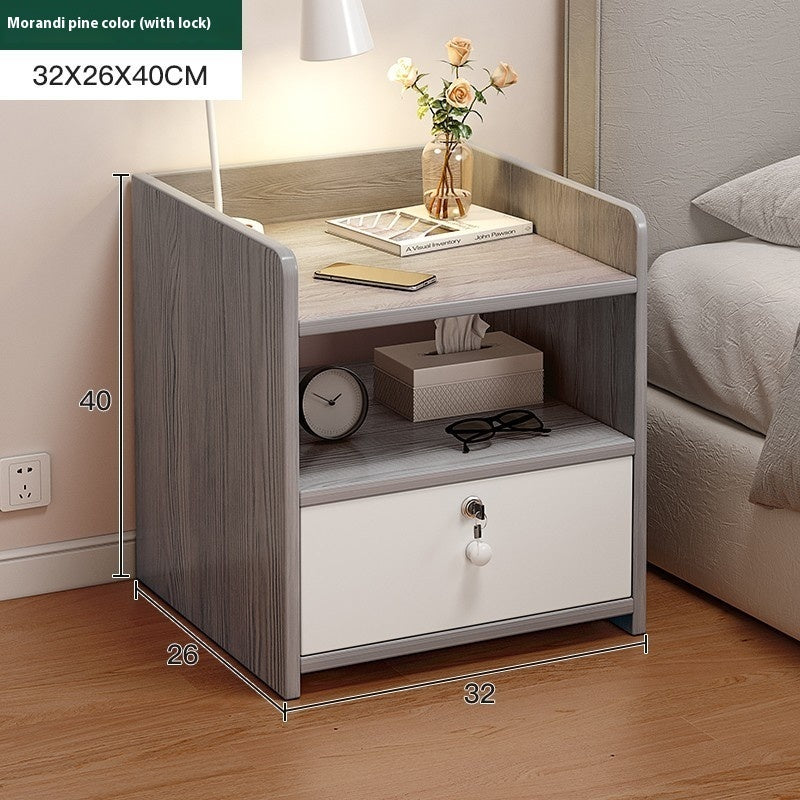 Bedside Table Modern Minimalist Small Storage Shelves null