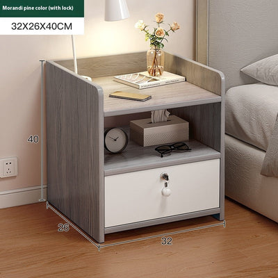 Bedside Table Modern Minimalist Small Storage Shelves null