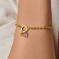 Women's fashion birthstone bracelet featuring elegant design and colorful gemstones, perfect for stylish accessories.