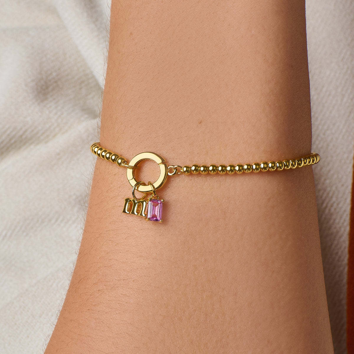 Women's fashion birthstone bracelet featuring elegant design and colorful gemstones, perfect for stylish accessories.