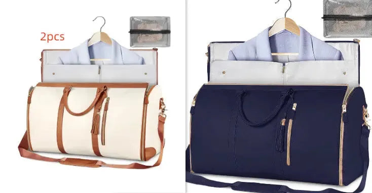 Large Capacity Travel Duffle Bag Women's Handbag Folding Suit Bag Waterproof Clothes Totes null