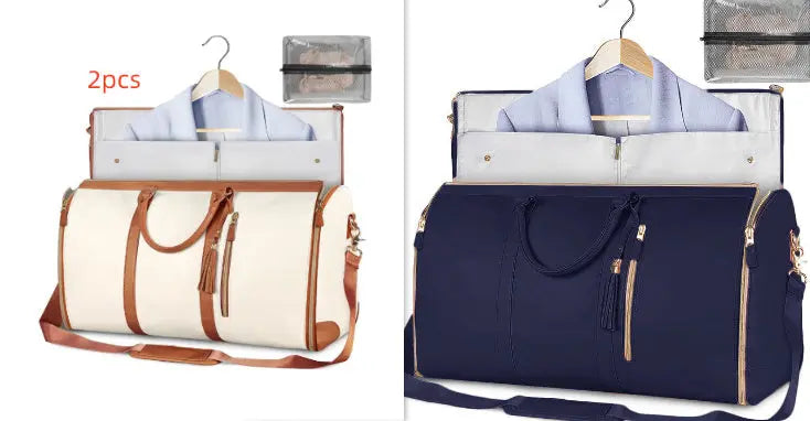 Large Capacity Travel Duffle Bag Women's Handbag Folding Suit Bag Waterproof Clothes Totes null