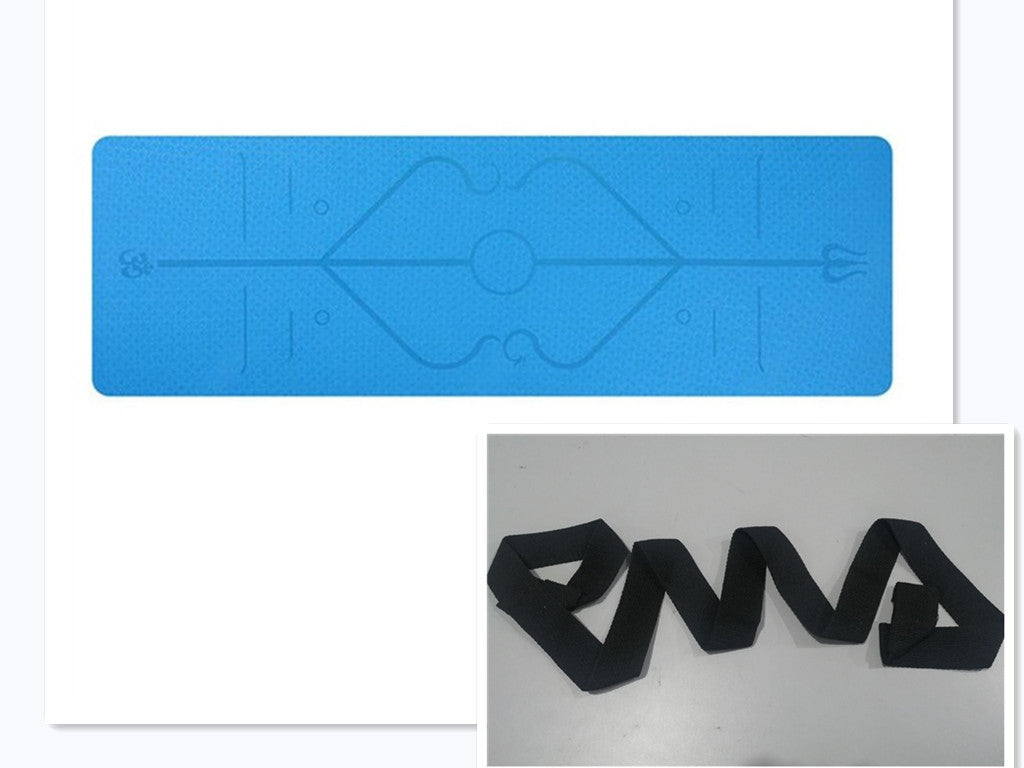 Non Slip TPE Yoga Mat Position Line Beginner null