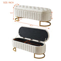 Luxury Tufted Ottoman Bench with Gold C-Frame Base - Morderncharm store