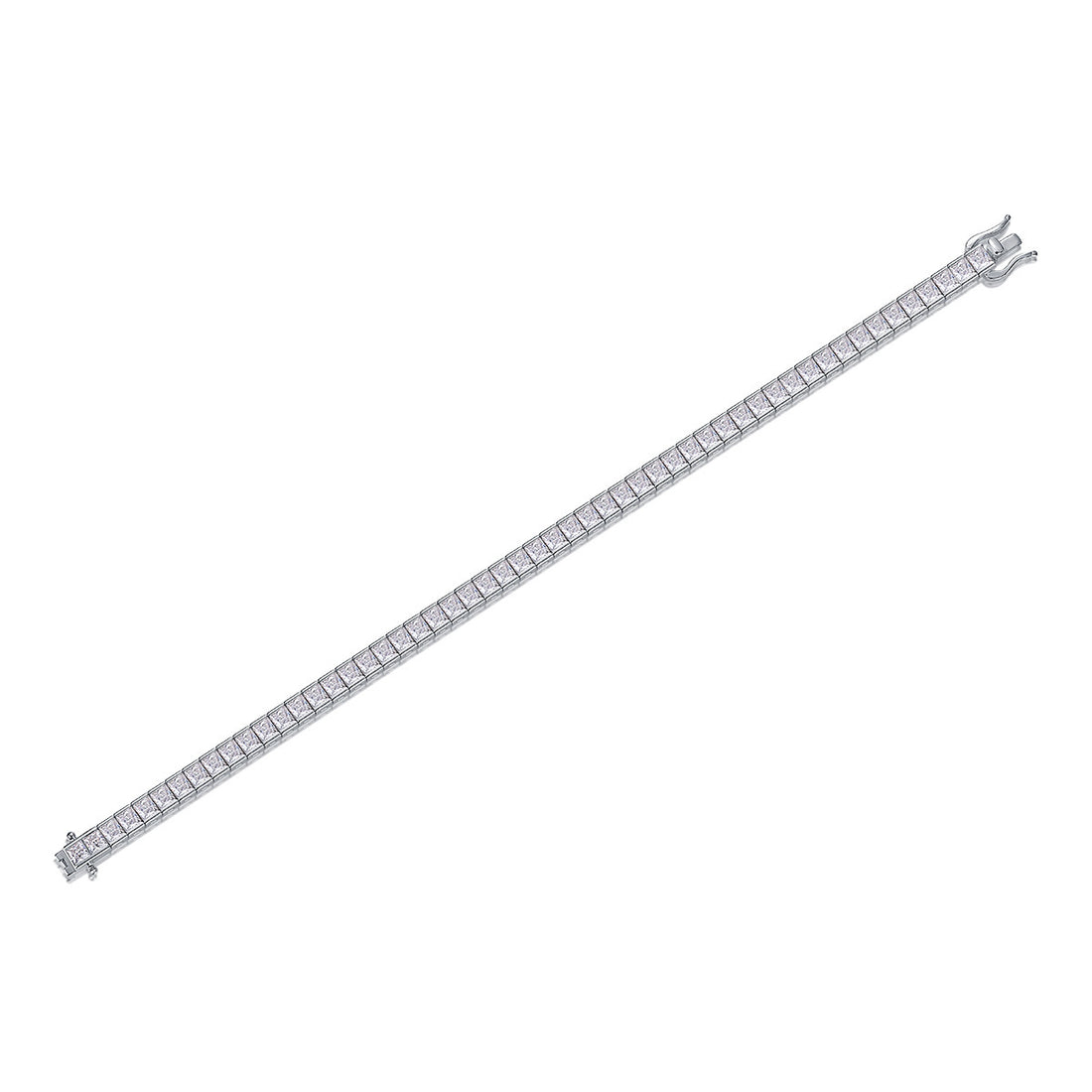 Round-Cut Moissanite Halo Station Bracelet