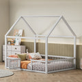 Montessori Floor House Bed with Safety Gate & Guardrails - Morderncharm store