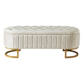 Luxury Tufted Ottoman Bench with Gold C-Frame Base - Morderncharm store