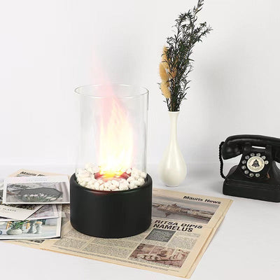 Portable Glass Decorative Alcohol Fireplace Table Lamp null