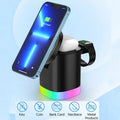 3 In 1 Magnetic Wireless Fast Charger For Smart Phone RGB Ambient Light Charging Station For Airpods IWatch null