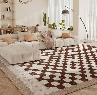 Living Room Carpet Checkerboard Bedroom Floor Cushion Sofa Coffee Table Blanket Dirt Resistant null