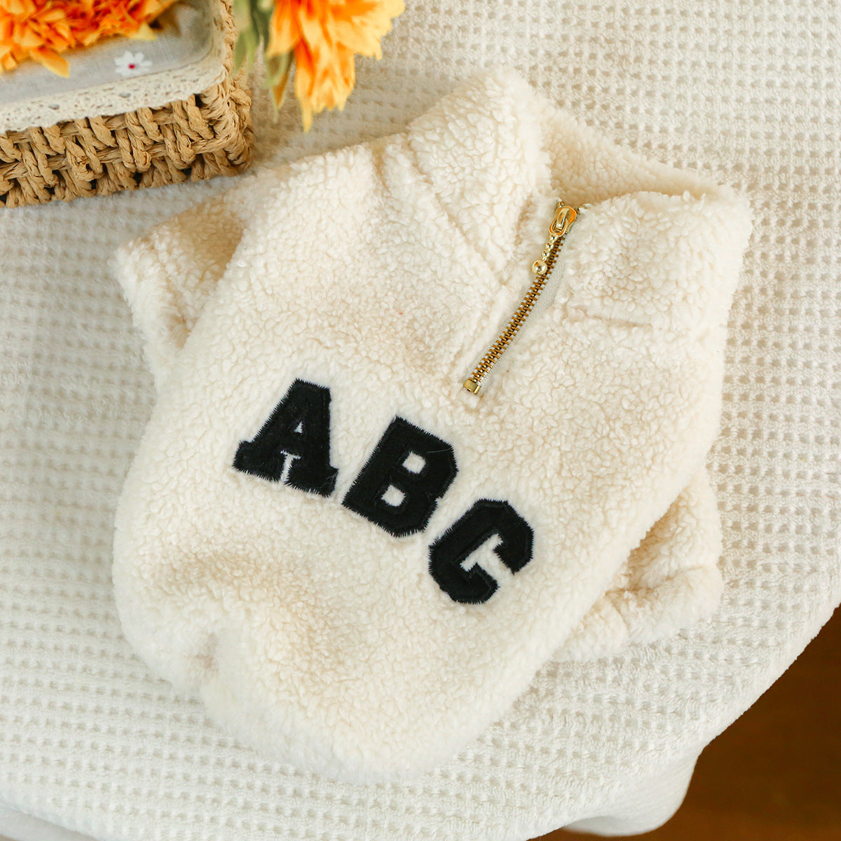 Pet Ring Dog Cat Clothes Autumn And Winter New Warm Zipper Coat null