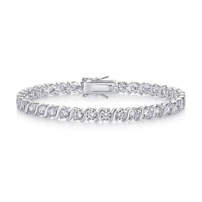 Light Luxury High-grade Fashion 925 Silver Horoscope Buckle Full Inlaid Bracelet