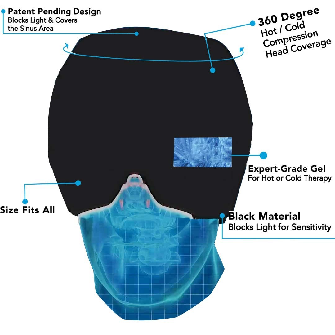 Migraine Relief Hat Cold Therapy Migraine Relief Products Comfortable Head Wrap Ice Pack Eye Mask For Puffy Eyes null