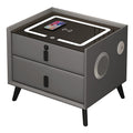 Smart Bedside Table Solid Wood Simplicity Wireless Charging Bedside Cabinet null