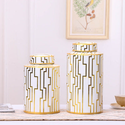 Ceramic Table Top Vase Decoration Storage Jar Living Room Cabinet null