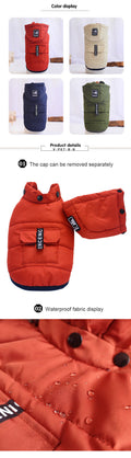 Removable Waterproof Pet Cotton Vest Hat null