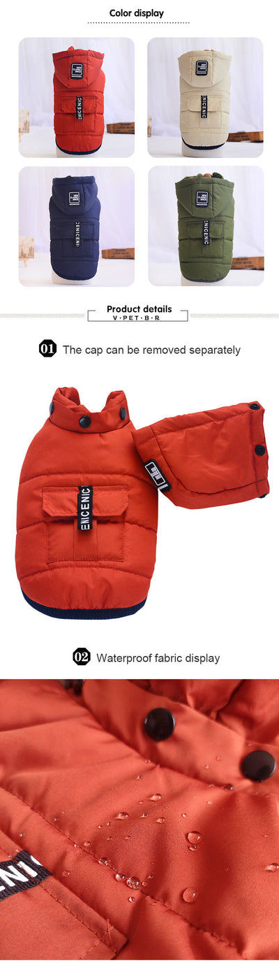 Removable Waterproof Pet Cotton Vest Hat null