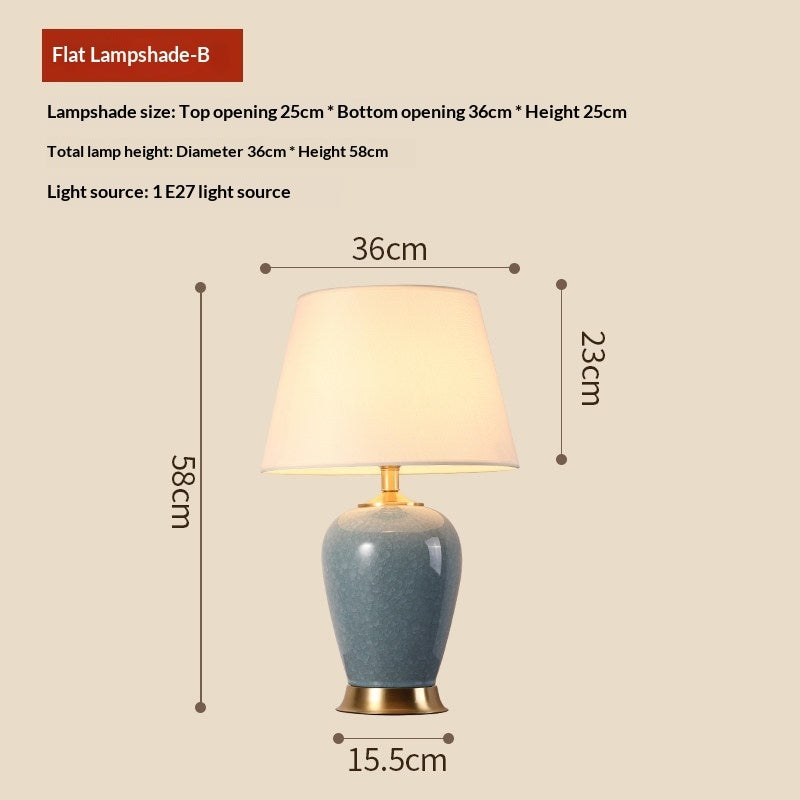 Jingdezhen Camphor Wood Ceramic American-Style Minimalist Chinese Table Lamp - Morderncharm store