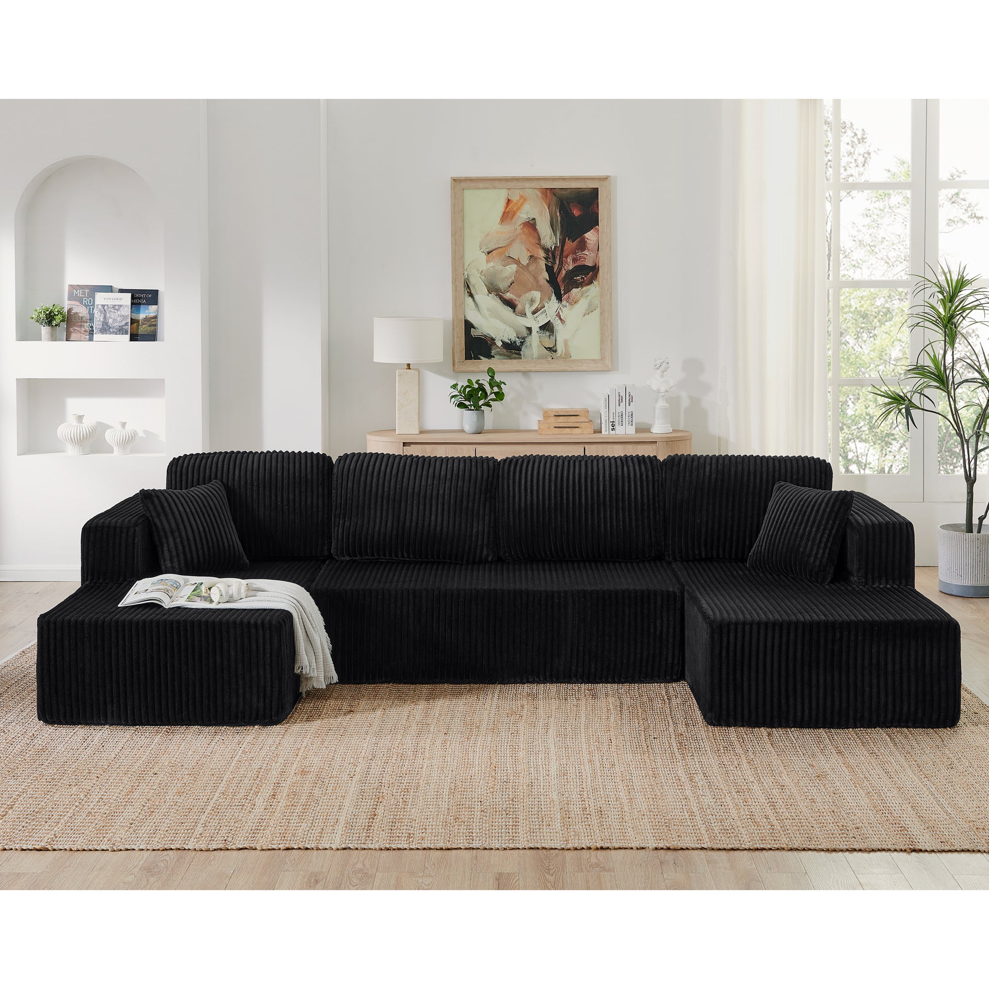 Oversized U-Shaped Modular Sectional Sofa - Morderncharm store