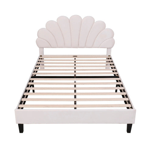 Art Deco Scalloped Velvet Shell Bed - Morderncharm store