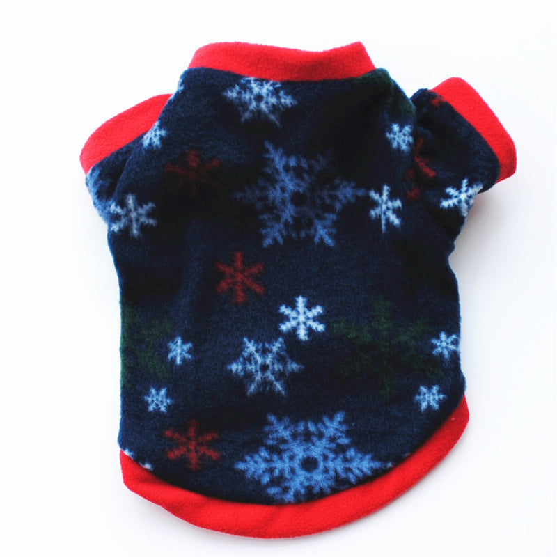 Dog Christmas Clothing Optional Classic Pattern Christmas Hat Ginger Cake Autumn And Winter Pullover Fluffy Jacket Warm Hoodie null