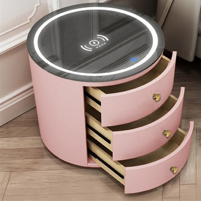 Round Bedside Table Intelligent Multi-function Audio Cabinet null