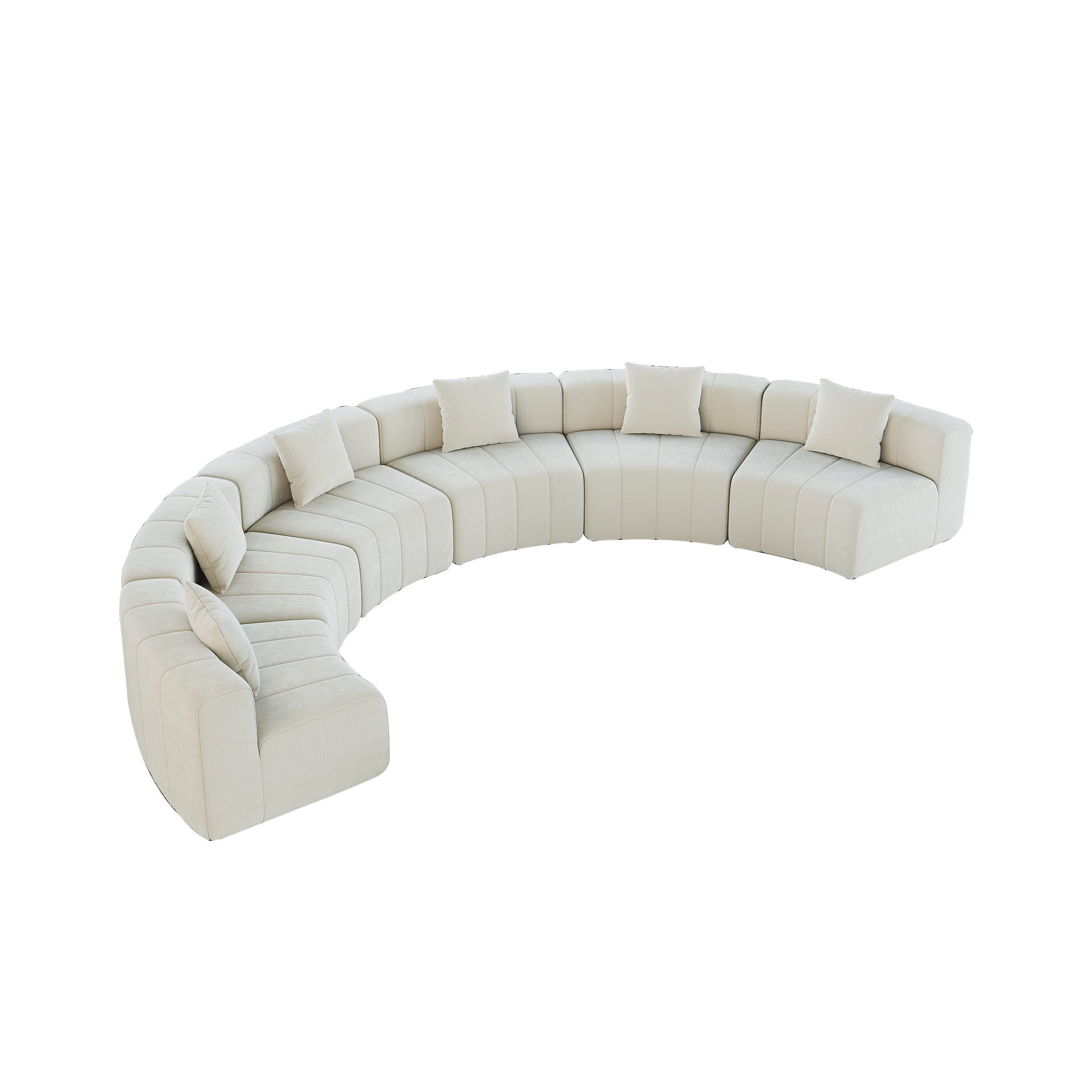 Chenille Curved Sectional Sofa With 6 Pillows,Curved Symmetrical Modular Semi Circular Sofa Sectional For Bedroom, Living Room, Office For Leisure Or Nap, Reading Room, And Lobby - Morderncharm store