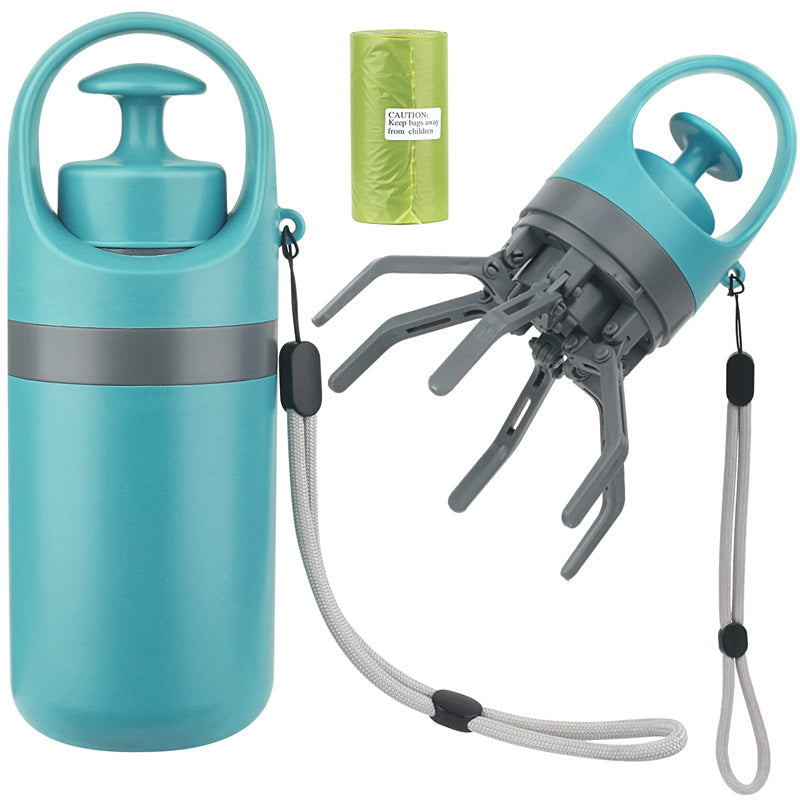 Portable Lightweight Dog Pooper Scooper With Built-in Poop Bag Dispenser Eight-claw Shovel For Pet Toilet Picker Pet Products null