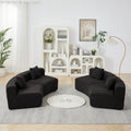 Chenille Curved Sectional Sofa With 4 Pillows,Curved Symmetrical Modular Semi Circular Sofa Sectional For Bedroom, Living Room, Office For Leisure Or Nap, Reading Room, And Lobby - Morderncharm store