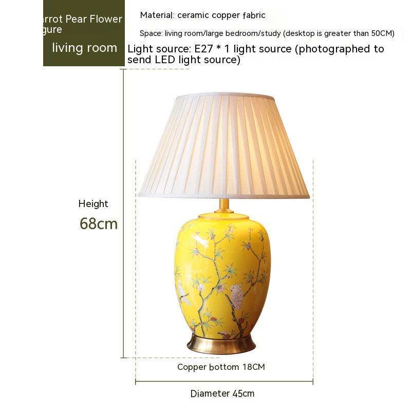 American Ceramic Table European Bedroom Bedside Lamp - Morderncharm store