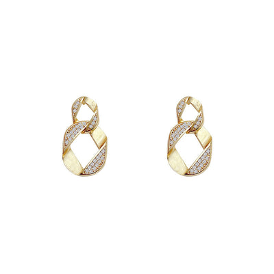 Retro Minority Design Sense Simple Personality Diamond Micro-inlaid Female Ear Rings null