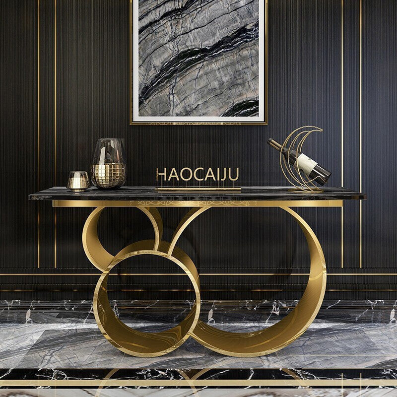 Postmodern Marble Porch Table Living Room Creative Rock Plate Partition Table Case null