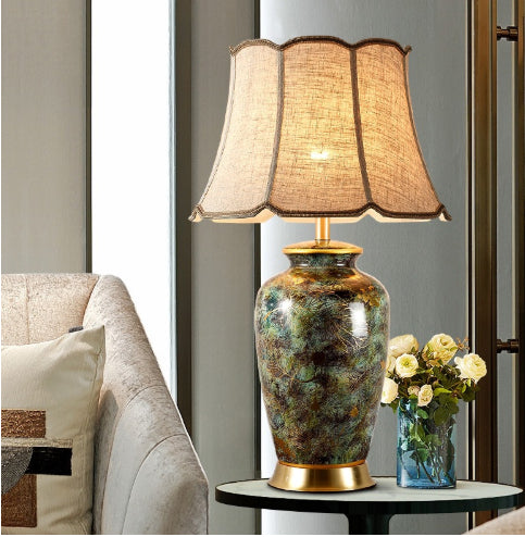 Table Lamp Bedroom Study Bedside Hotel Desk Reading Lamp Simple Villa Painted Creative Lamp - Morderncharm store