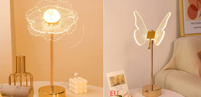 Flowers Decorated Table Lamp Bedroom Ins Warm null