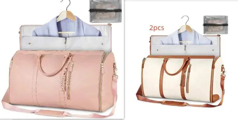 Large Capacity Travel Duffle Bag Women's Handbag Folding Suit Bag Waterproof Clothes Totes null
