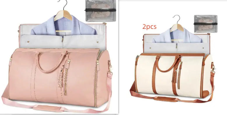 Large Capacity Travel Duffle Bag Women's Handbag Folding Suit Bag Waterproof Clothes Totes null