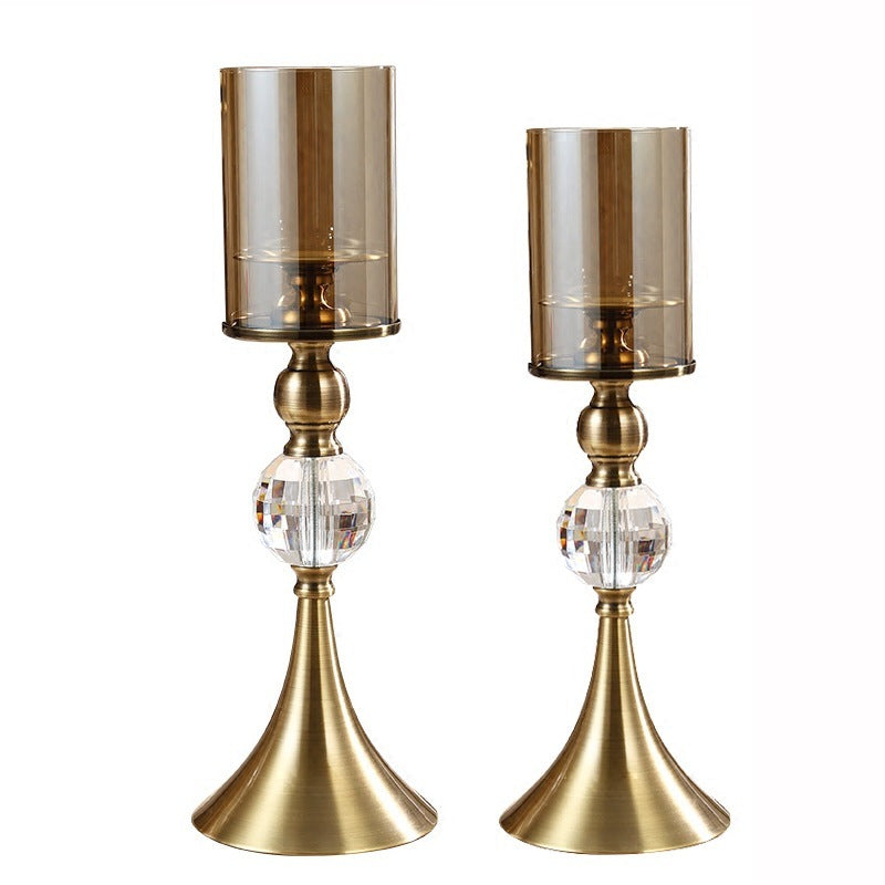 Fashion Simple Dining Table Glass Candle Holder Home Decoration Crafts null