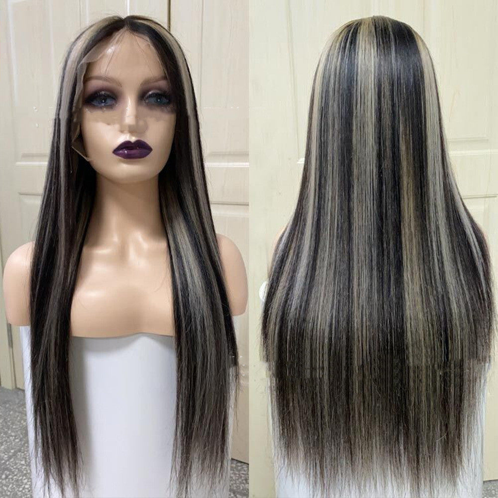 Piano Color Highlight P1bGrey Highlight Straight Wig Human Hair Wig null