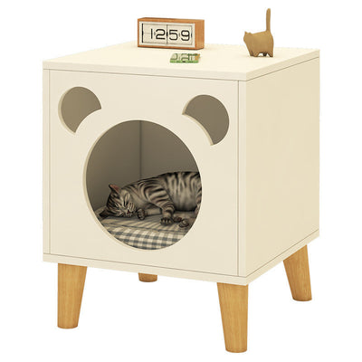 Solid Wood Leg Cat Nest Bedside Table Simple Modern null