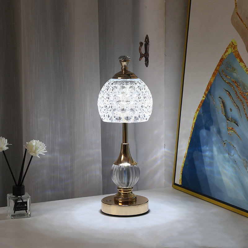 Alloy Crystal Acrylic Touch Mushroom Table Lamp Household null