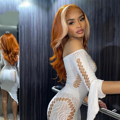 4X4 Human Hair Wig Head Cover Highlights 613 null